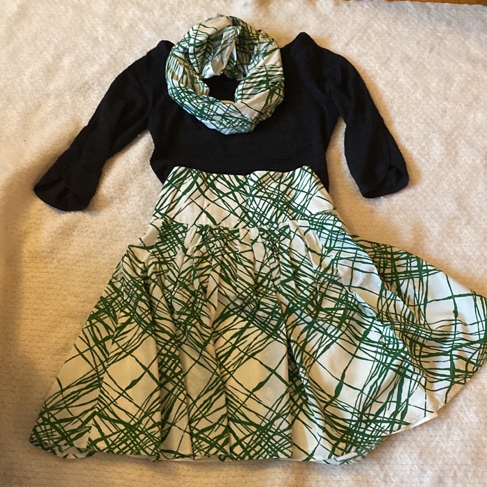 ZARA Basic. Shibori modern stripe drop-waist silky skirt - Picture 5 of 7